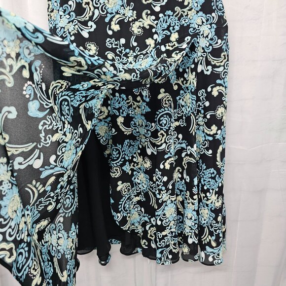 JM Collection Black Blue Floral Skirt Boho Fairy Cottagecore 20W - Picture 3 of 11